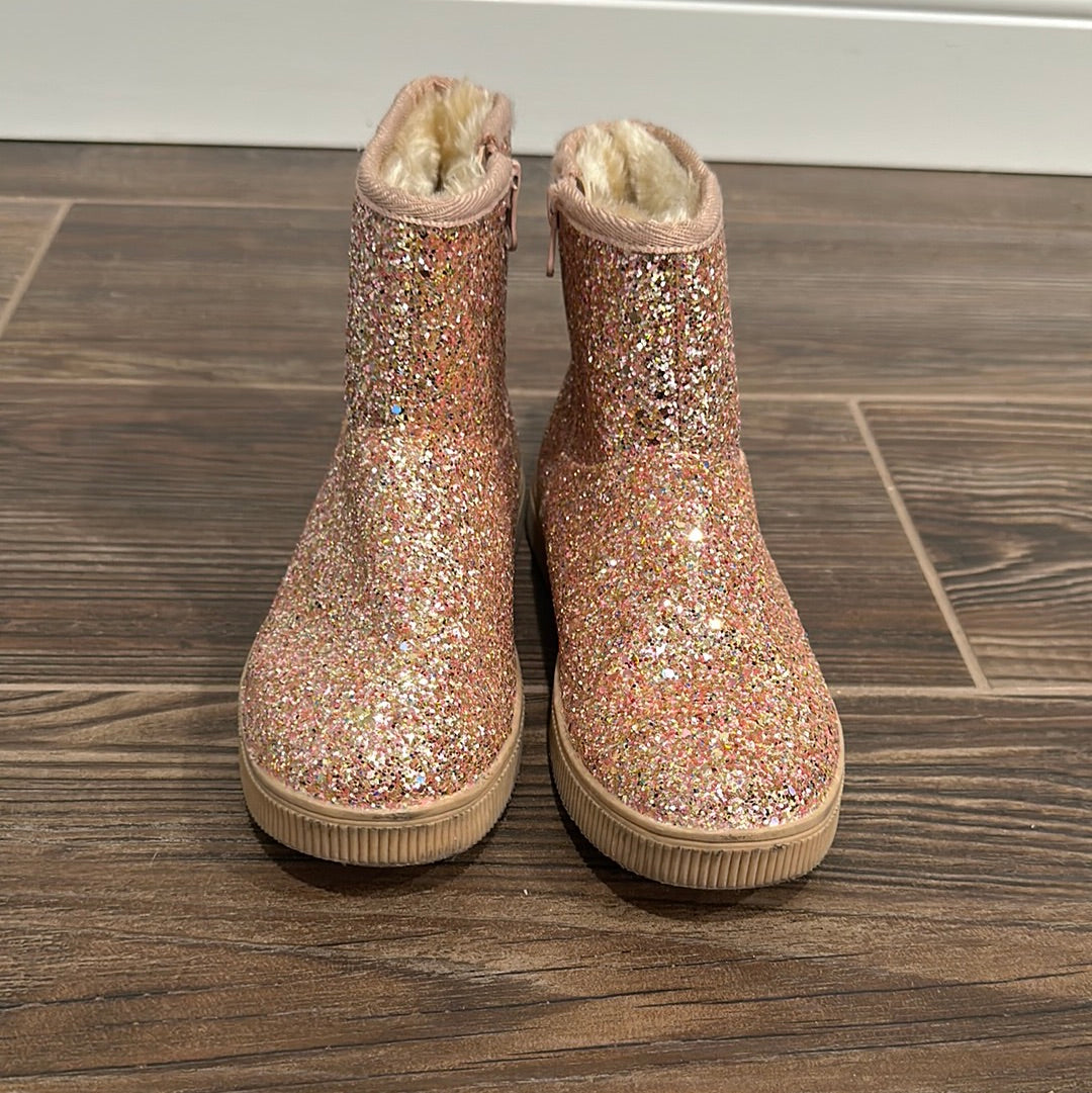 Girls 2 youth Cat and Jack glitter boots - very good used condition