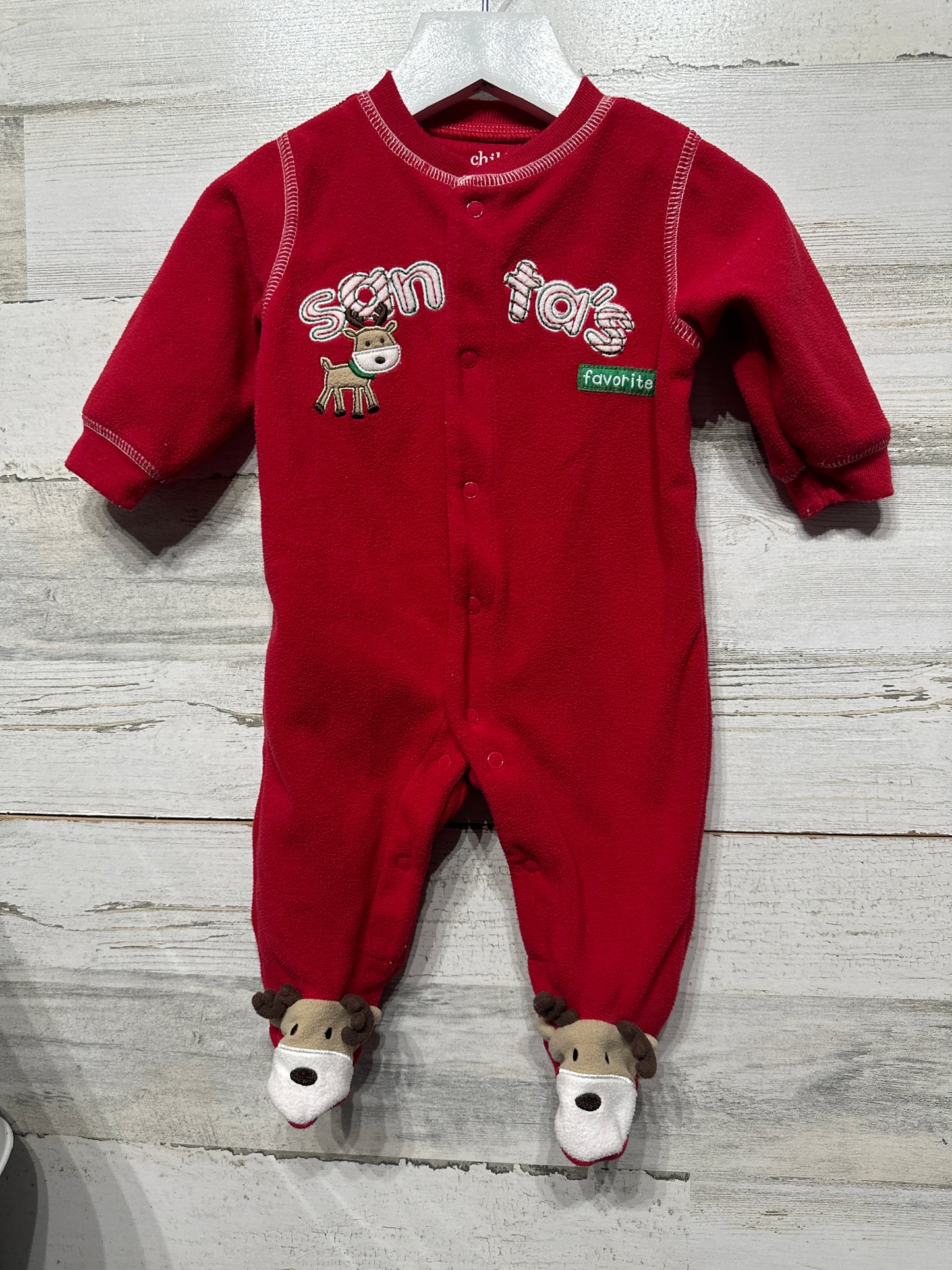 Boys Size 0-3m Child Of Mine Santa’s Favorite Footie - Good Used Condition