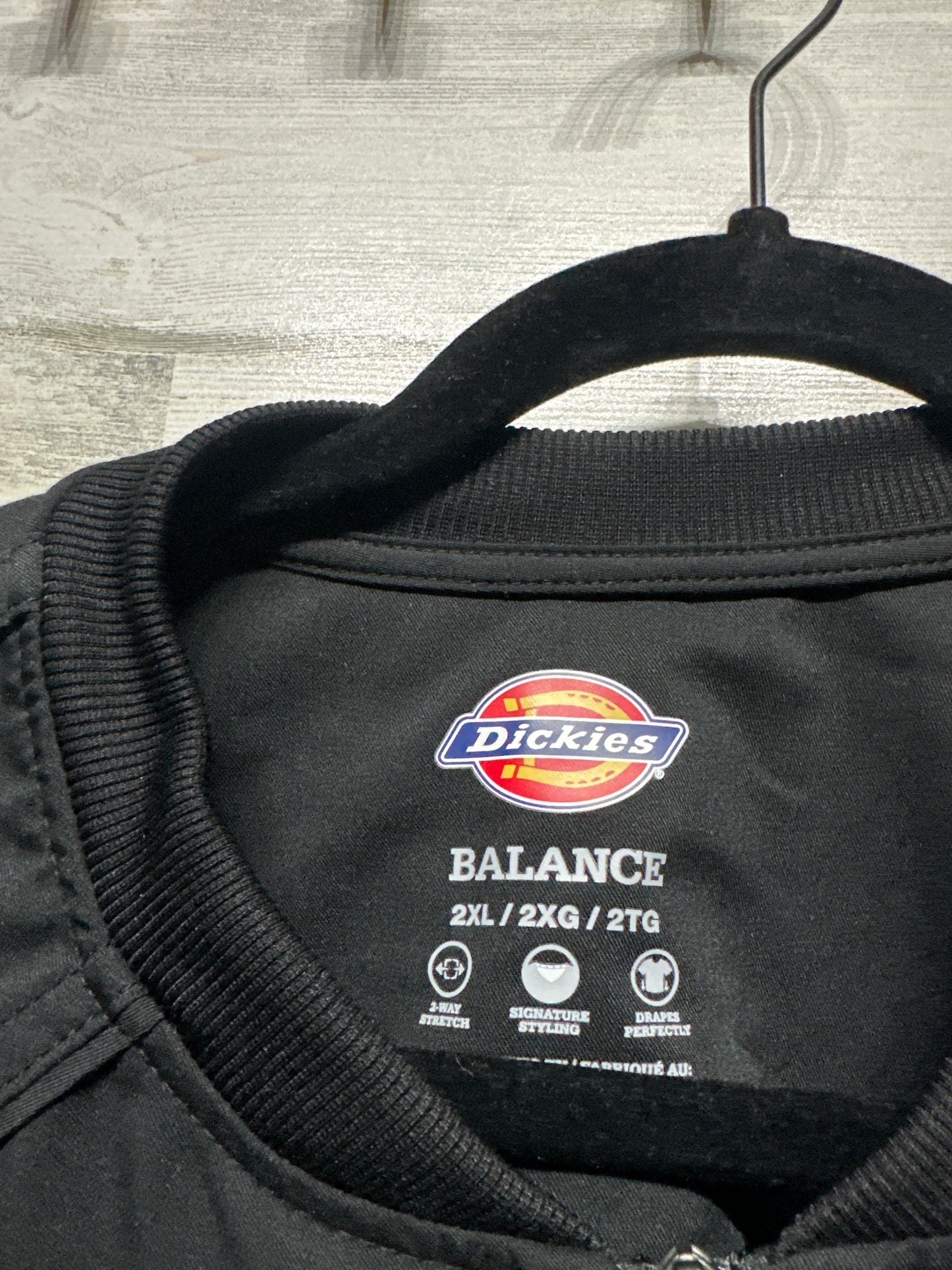 Women's Size 2XL Dickies Balance Black Zip Front Scrub Jacket - Very Good Used Condition