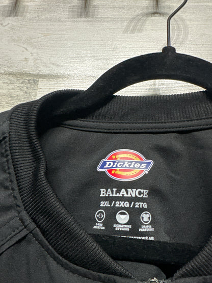 Women's Size 2XL Dickies Balance Black Zip Front Scrub Jacket - Very Good Used Condition