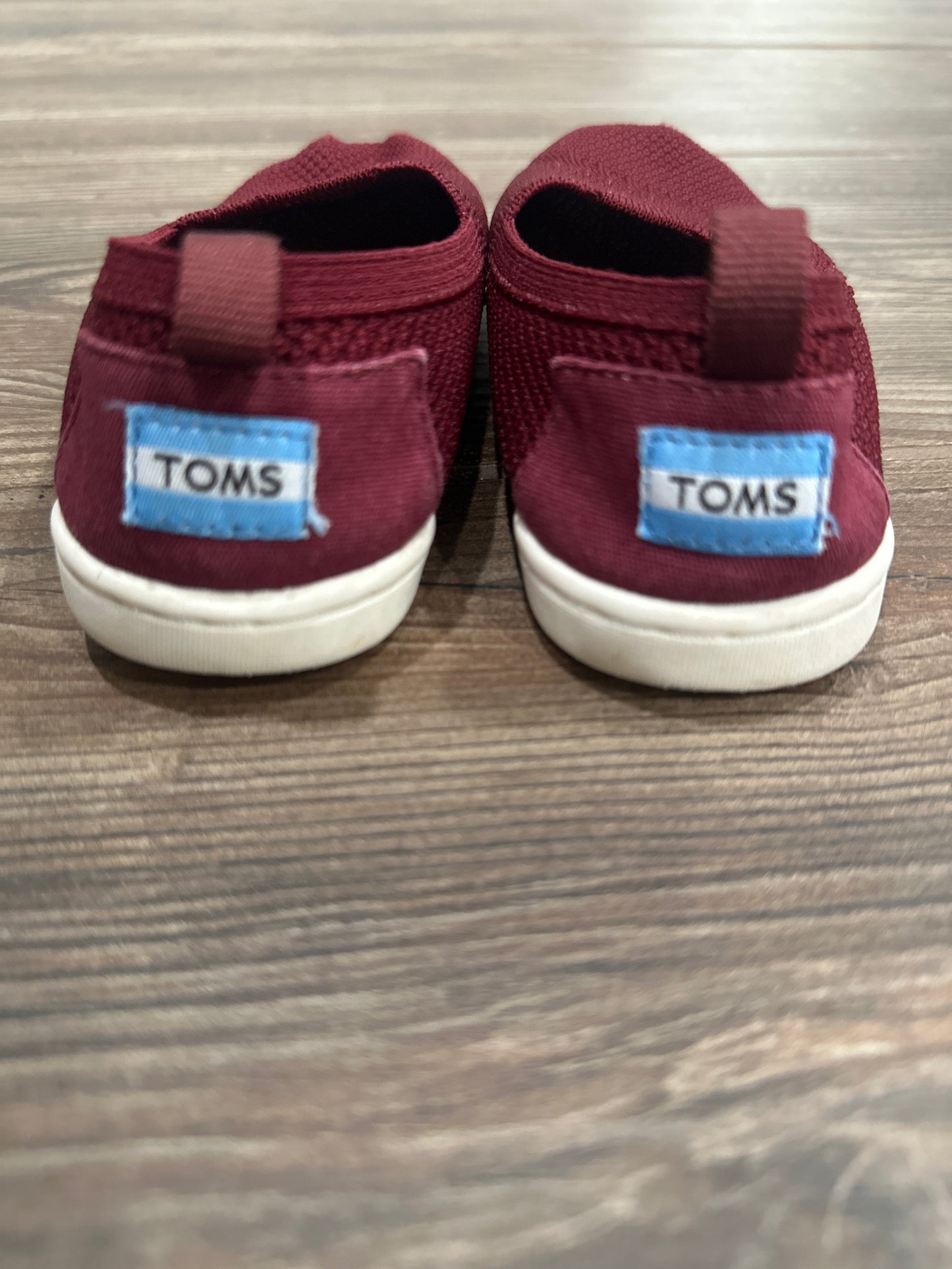 Size 9 Toddler Toms Maroon Slip On Shoes - Very Good Used Condition