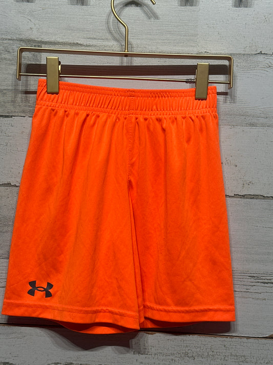 Preowned Boys Size 6 Under Armour Orange Athletic Shorts - Good Used Condition*