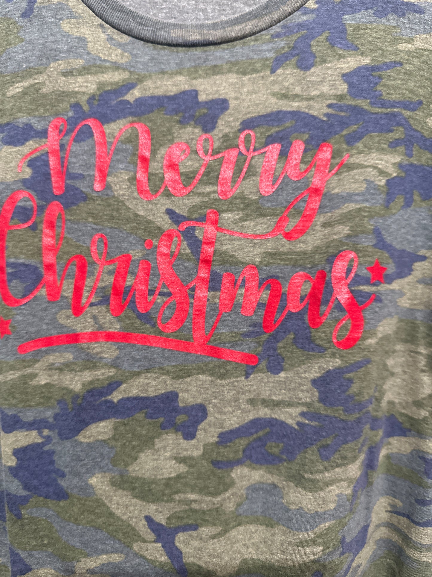 Women's Size Medium Camo Christmas Shirt - Very Good Used Condition