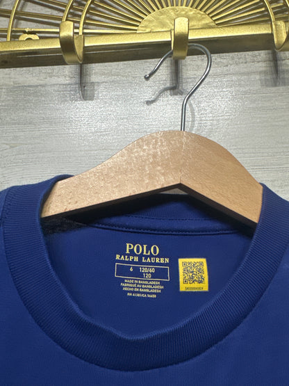 Size 6 Polo Ralph Lauren Blue T-Shirt - Very Good Used Condition