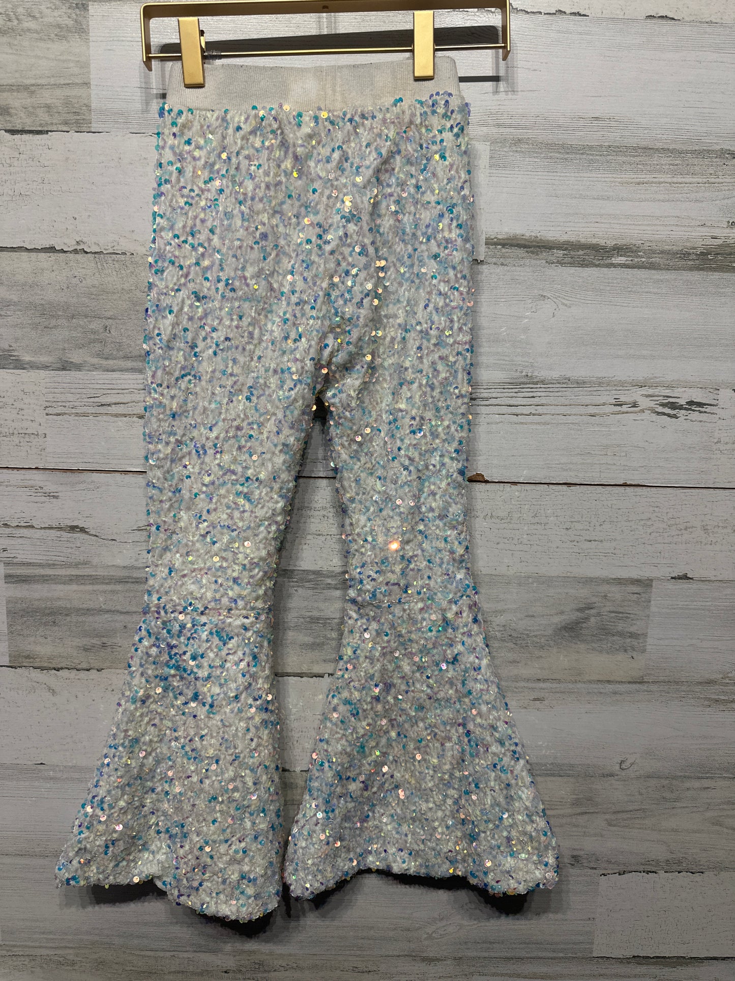 Girls Size 8-9 Sequined Flare Pants - Good Used Condition