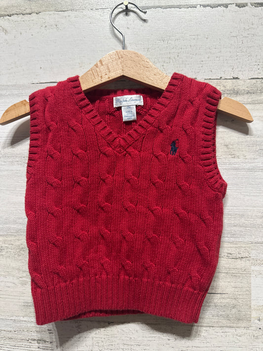 Boys Size 12m Ralph Lauren Polo Red Sweater Vest - Very Good Used Condition