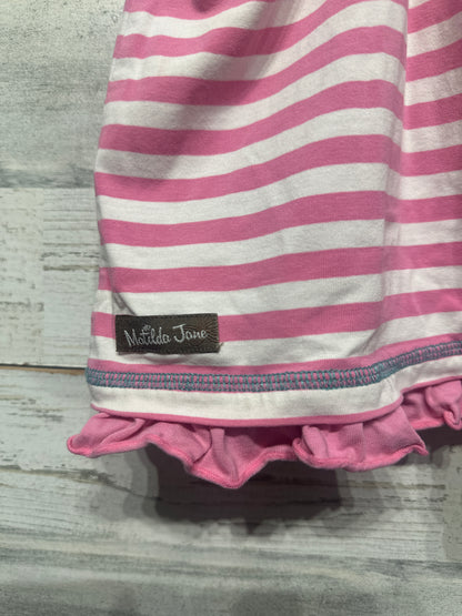 Girls Preowned Size 4 Matilda Jane Pink Striped Shirt - Play Condition**