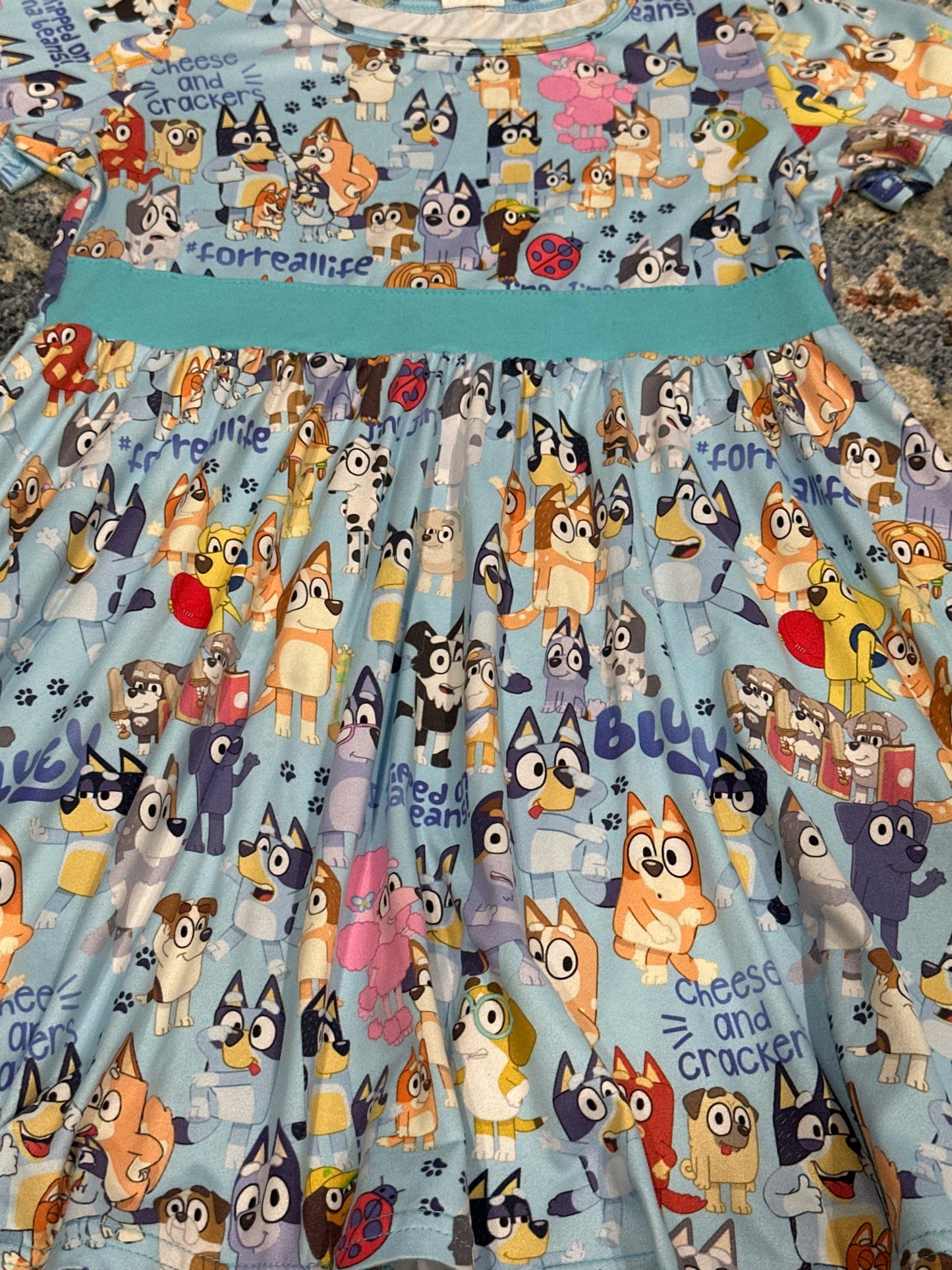 Bluey Dress Girls Size 5-6 VGUC