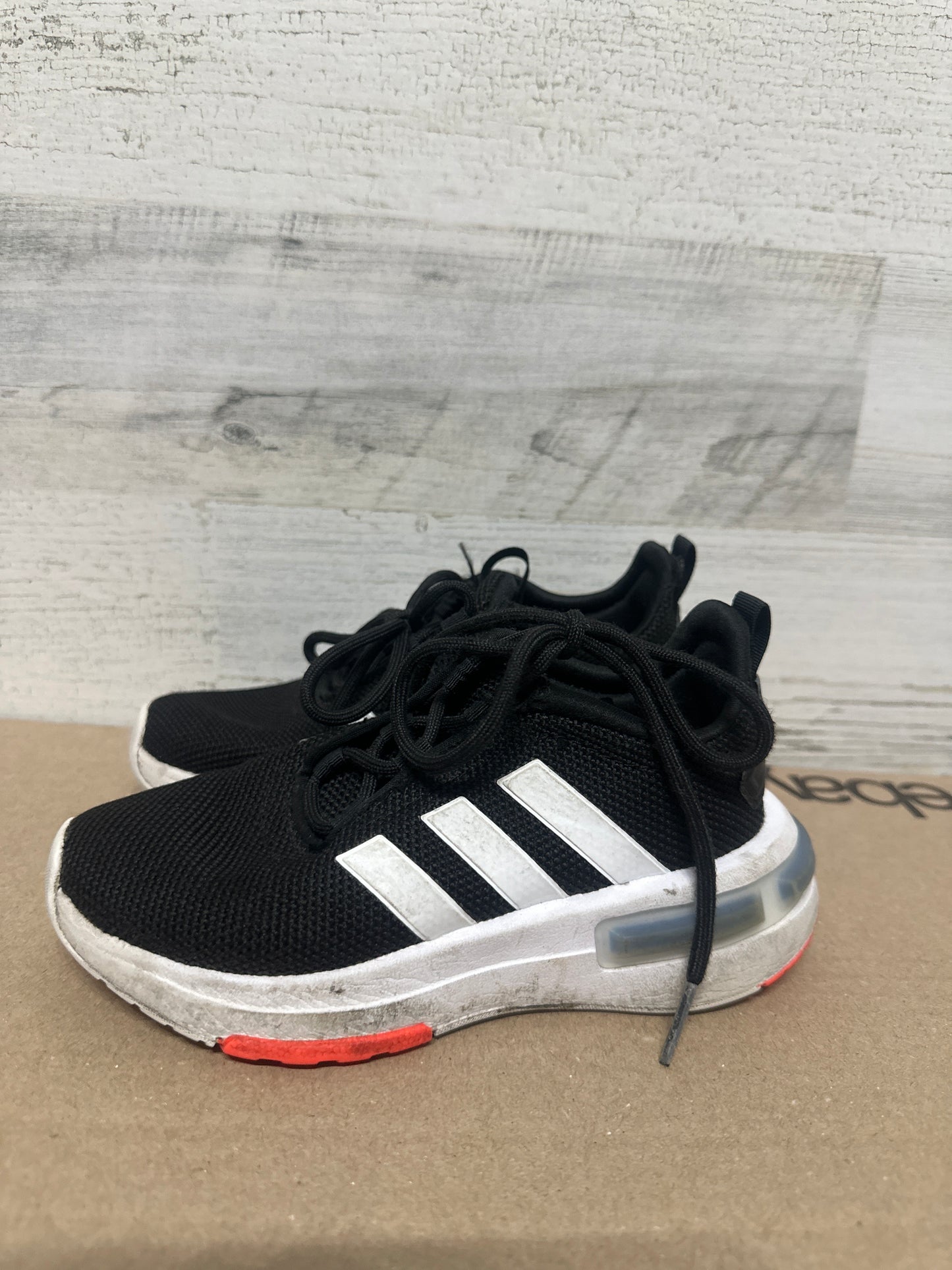 Boys Size 11.5k (Little Kids) Adidas Cloudfoam Black Shoes - Good Used Condition