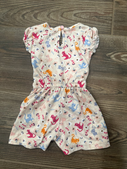 Girls Size 3-6m Picapino Cat Romper - Good Used Condition