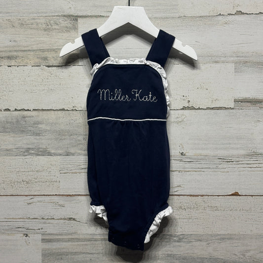 Girls Size 18-24m Lila and Hayes Pima Cotton "Miller Kate" Navy Bubble - Good Used Condition