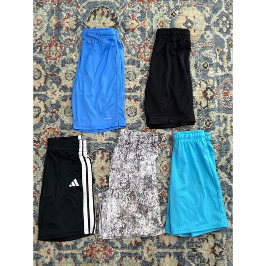 Athletic Shorts Boys 10-12 Black Blue Bundle Good Condition 5 Pieces