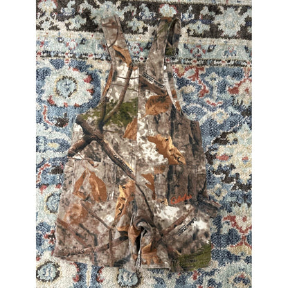 Cabela's Camo Overalls Kids 12-18M Brown Zonz Woodland Bib Shorts EUC