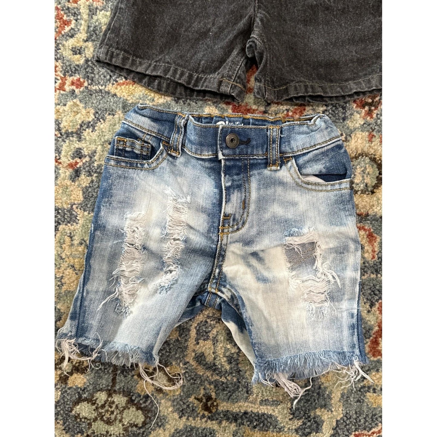 Denim Bundle Boys 12M Blue Black Distressed Patchwork GUC