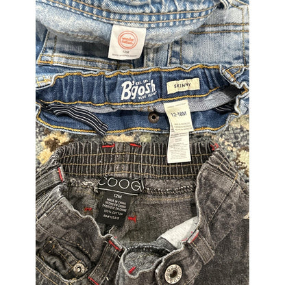 Denim Bundle Boys 12M Blue Black Distressed Patchwork GUC