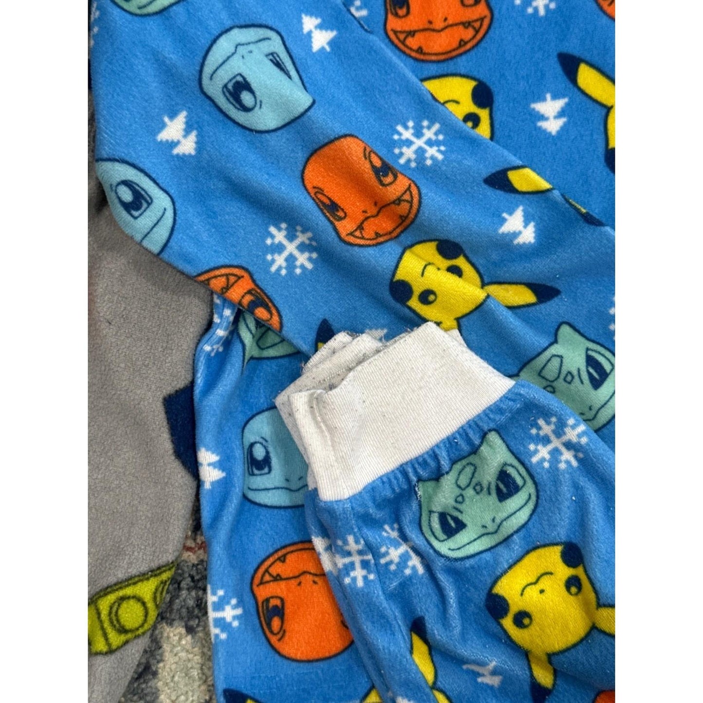 Lego Pokemon Pajama Bundle Boys 6/7 Blue Grey Graphic Print 2-Pack GUC