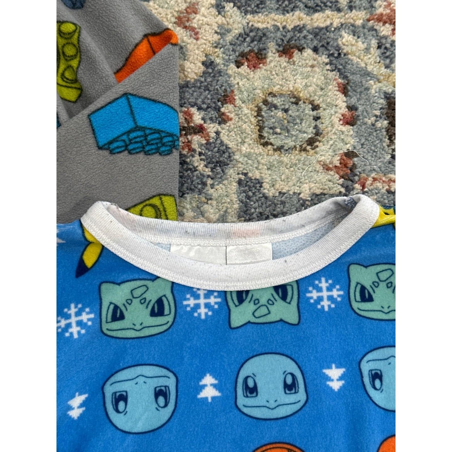 Lego Pokemon Pajama Bundle Boys 6/7 Blue Grey Graphic Print 2-Pack GUC