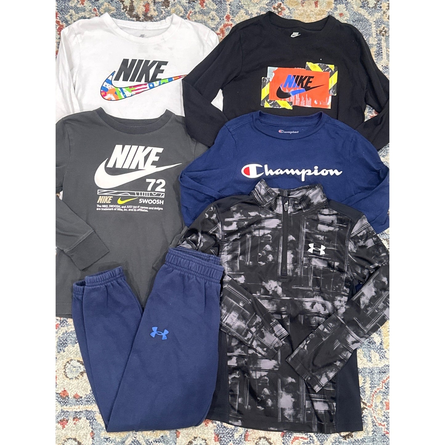 Nike Under Armour Champion Athletic Bundle Boys Size 7 Multicolor 6pc Set