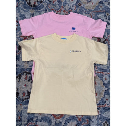 J. Bailey Swoon Baby Boys Size 7 Blue Pink Yellow Coastal Swim Tee Set EUC