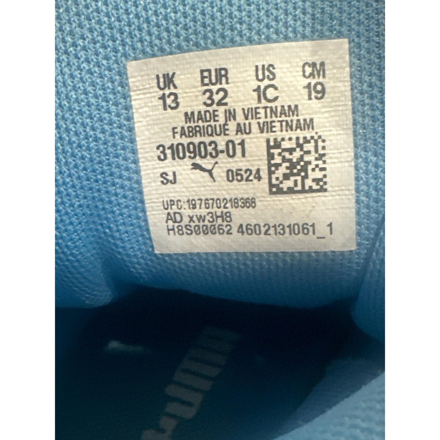 Puma MB.03 LaFrance Boys Size Youth 1 Light Blue White Basketball Shoes