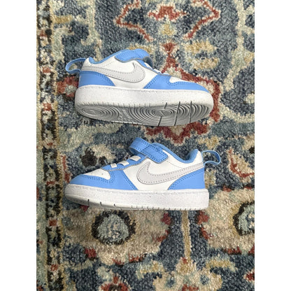 Nike Court Borough Low 2 Boys 7C Blue White Leather Sneakers