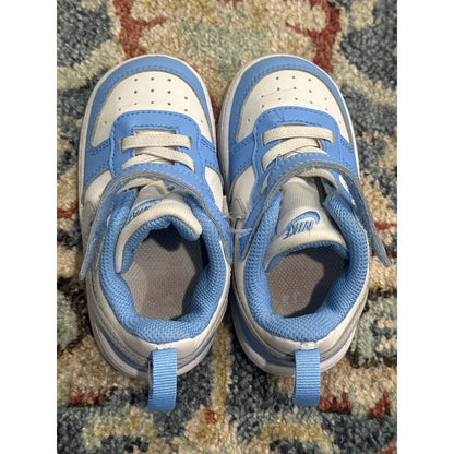 Nike Court Borough Low 2 Boys 7C Blue White Leather Sneakers