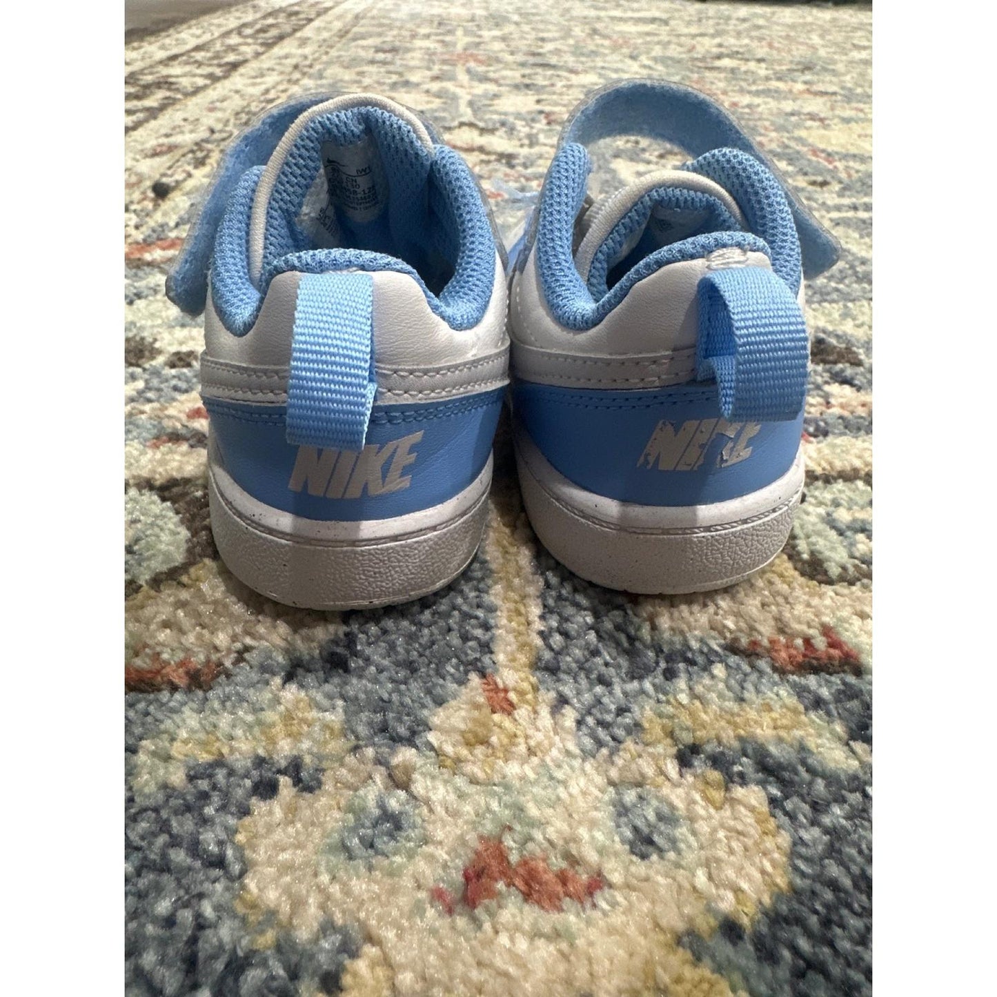 Nike Court Borough Low 2 Boys 7C Blue White Leather Sneakers