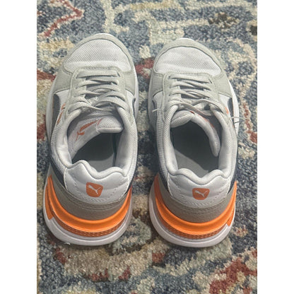 Puma Graviton Jr Sneakers Boys Size 1 Grey Orange Athletic GUC