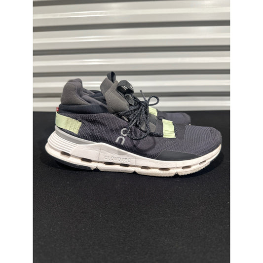 On Cloudnova Running Shoes Women 9 Grey Lime Green CloudTec