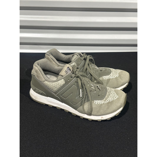 New Balance 574 Sneakers Womens 9 Olive Green Mesh Suede Low Top