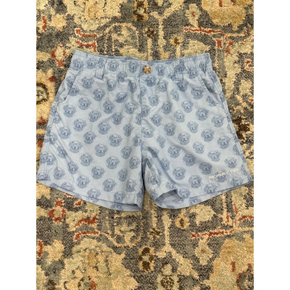 Properly Tied Mallard Shorts Boys Size 7 Light Blue Dog Print EUC