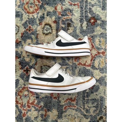 Nike Court Legacy Sneakers Kids Youth 3Y White Black Hook Loop GUC