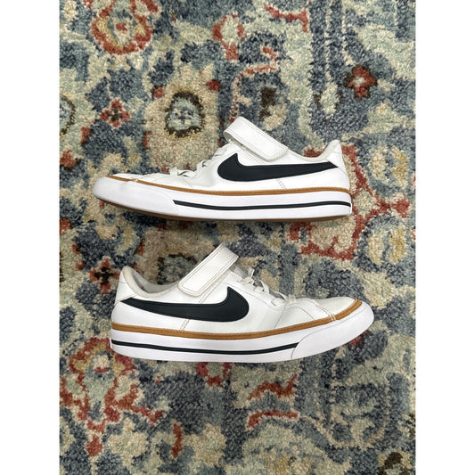 Nike Court Legacy Sneakers Kids Youth 3Y White Black Hook Loop GUC