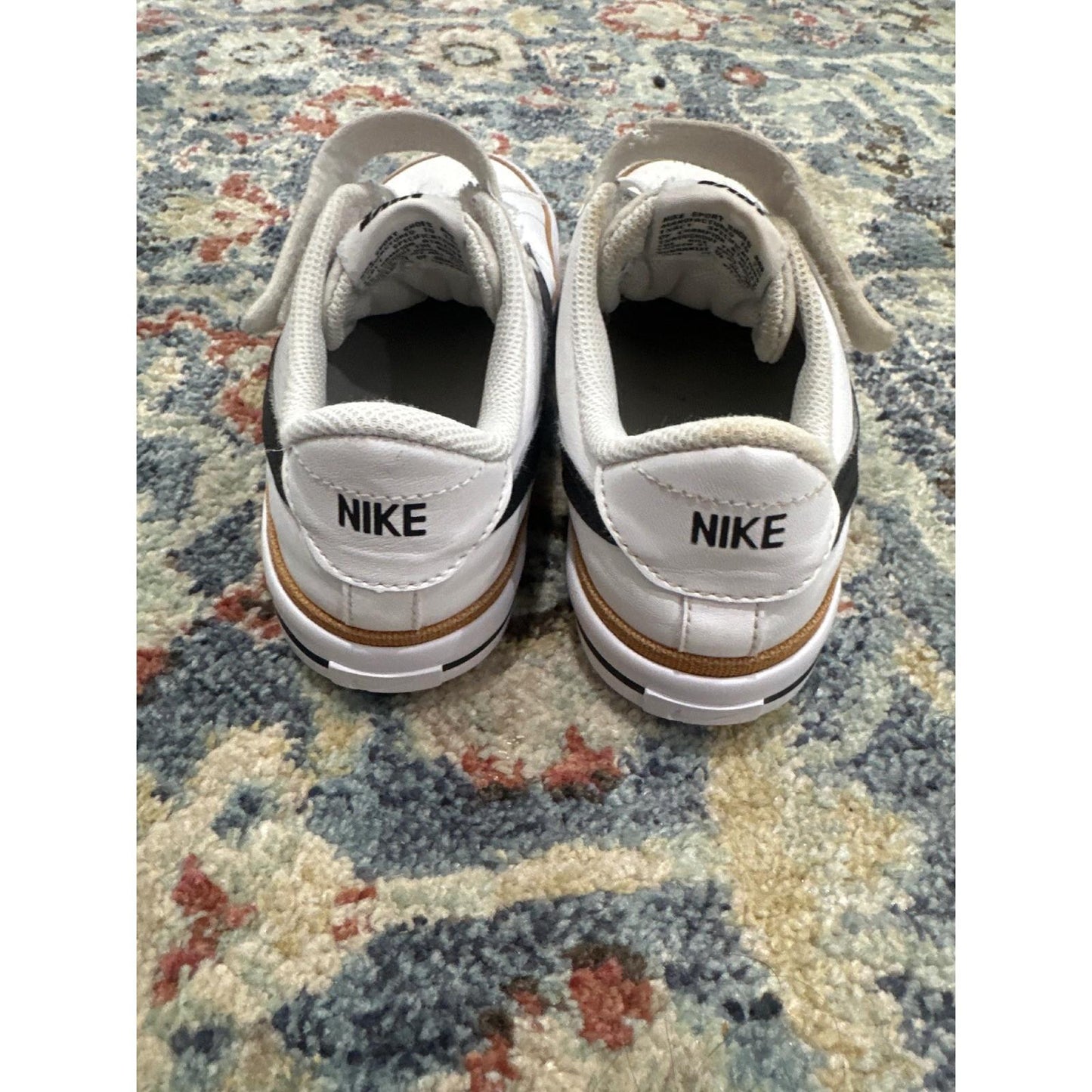 Nike Court Legacy Sneakers Kids Youth 3Y White Black Hook Loop GUC