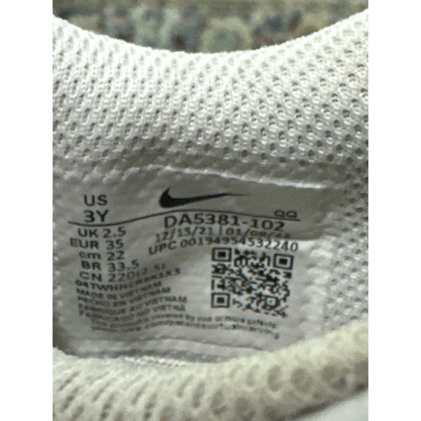 Nike Court Legacy Sneakers Kids Youth 3Y White Black Hook Loop GUC