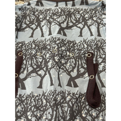 Kickee Pants Footless Romper Boys 6-9M Blue Brown Tree Winter Forest Print NWT