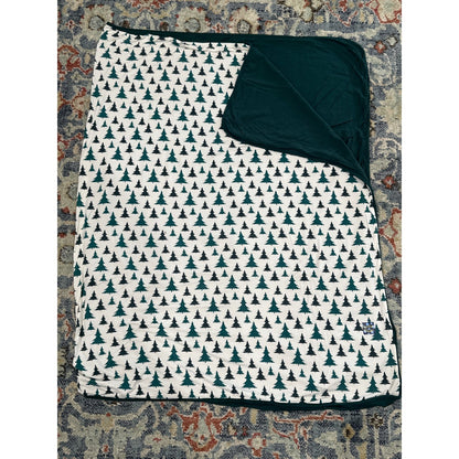 Kickee Pants Double Layer Blanket Boys One Size Green Pine Tree EUC