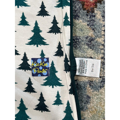 Kickee Pants Double Layer Blanket Boys One Size Green Pine Tree EUC