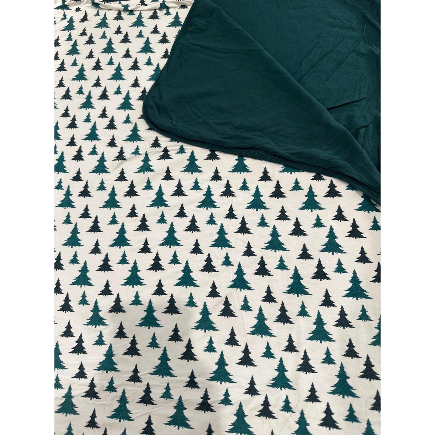 Kickee Pants Double Layer Blanket Boys One Size Green Pine Tree EUC