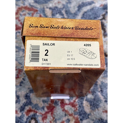 Sun San Sailor Sandals Infant Boy Size 2 Tan Leather Woven NEW
