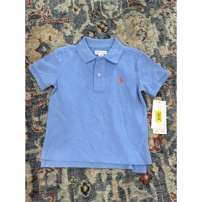 Ralph Lauren Polo Shirt Boys 24M Blue Short Sleeve Cotton NWT