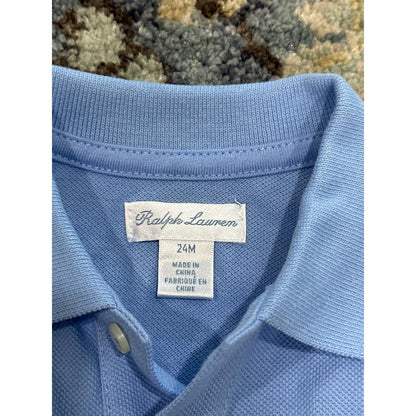Ralph Lauren Polo Shirt Boys 24M Blue Short Sleeve Cotton NWT