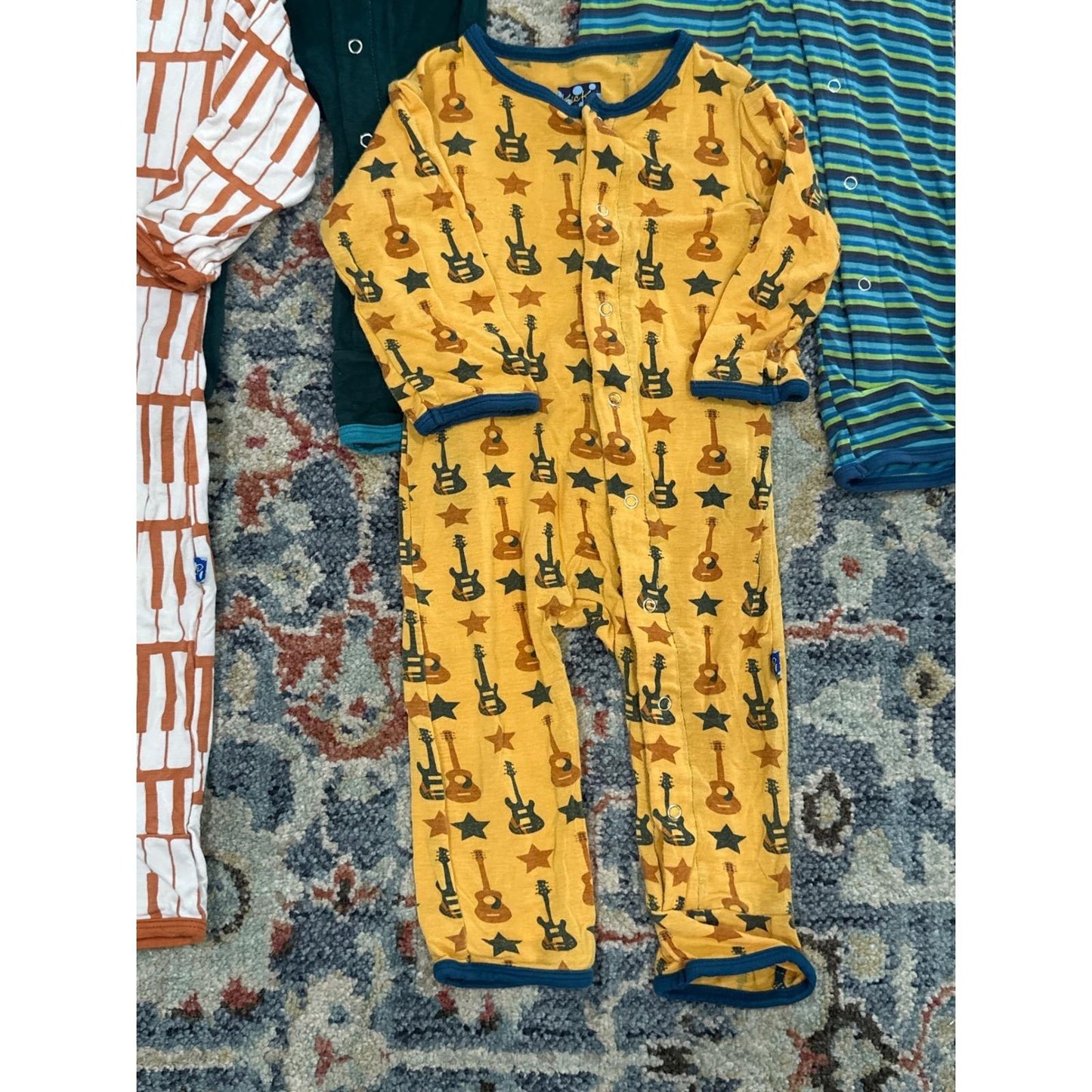 Kickee Pants Coverall Bundle Boys 6-9M & 6-12M Bamboo Romper Lot 5 Pieces