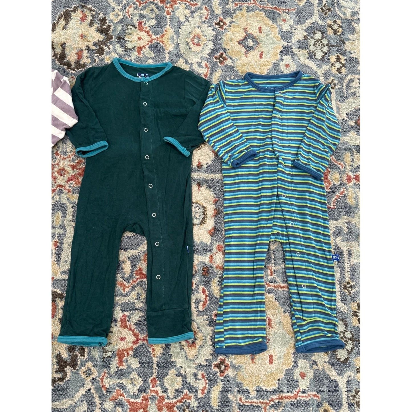 Kickee Pants Coverall Bundle Boys 6-9M & 6-12M Bamboo Romper Lot 5 Pieces