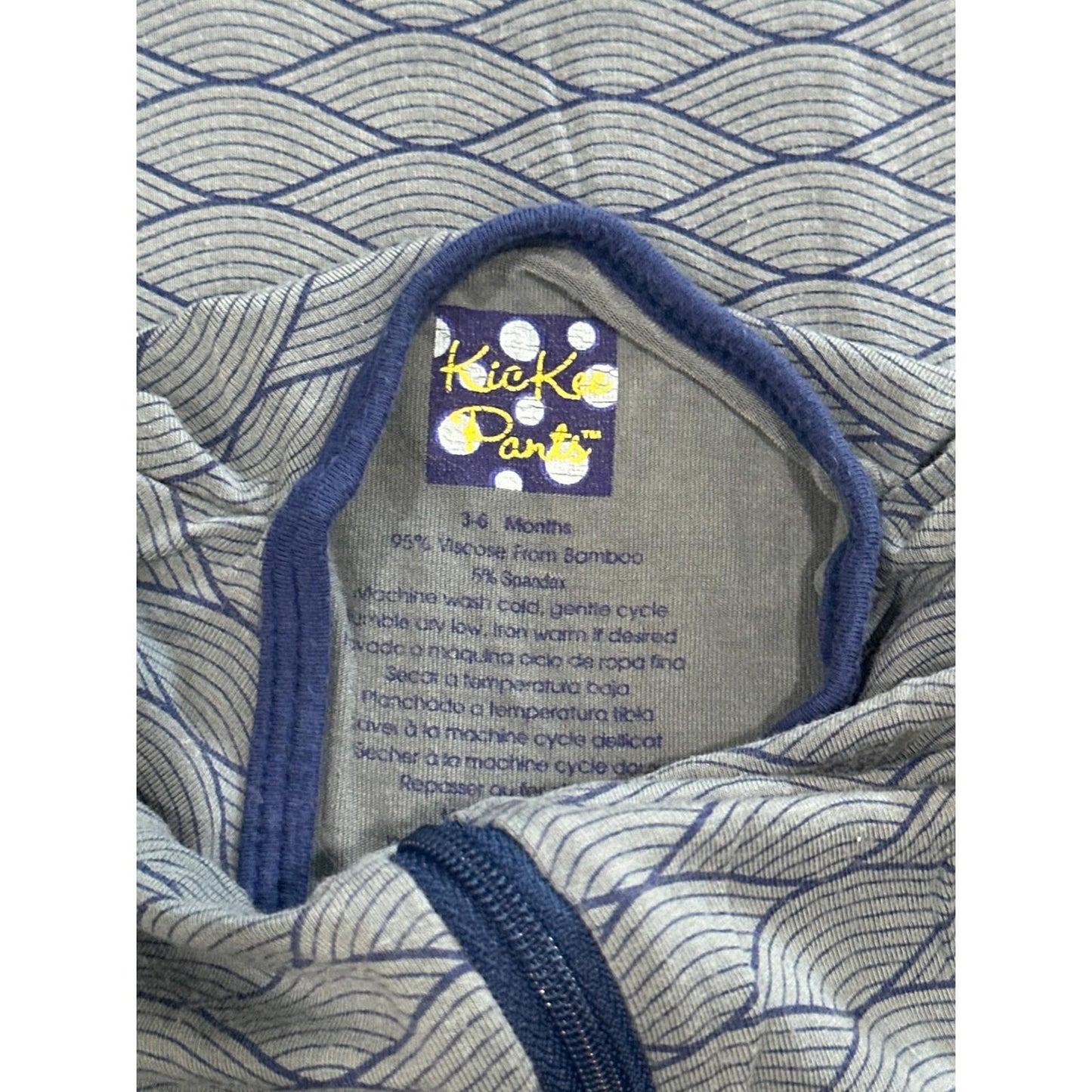 Kickee Pants Coverall Blanket Set Boys 0-3M Blue Geometric Wave
