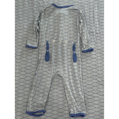 Kickee Pants Coverall Blanket Set Boys 0-3M Blue Geometric Wave