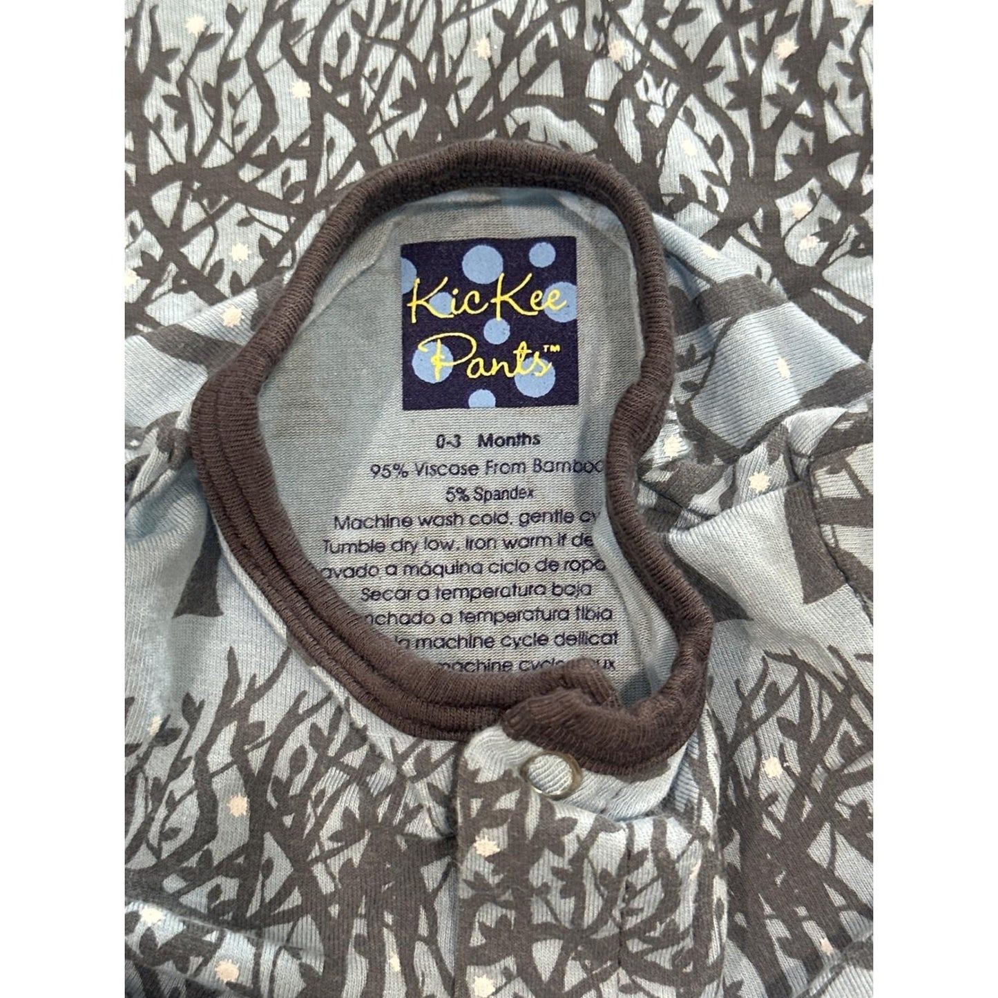 Kickee Pants Coverall Swaddle Set Boys 0-3M Grey Brown Tree Print