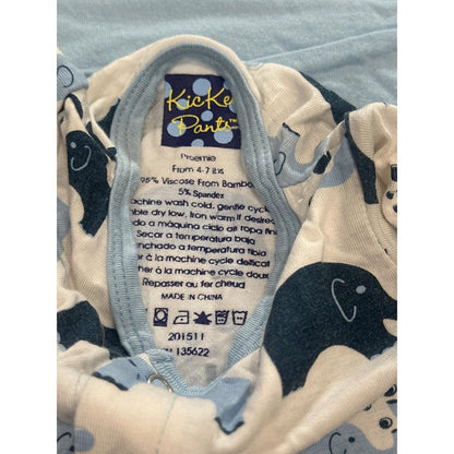 Kickee Pants Gown Hat Blanket Set Boys Preemie Blue Elephant
