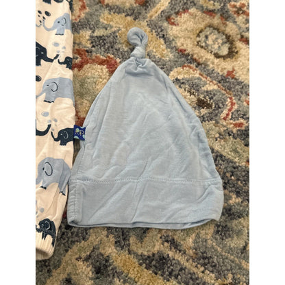 Kickee Pants Gown Hat Blanket Set Boys Preemie Blue Elephant