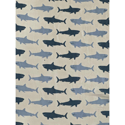 Kickee Pants Blanket Boys Toddler Blue Shark Print Bamboo Viscose EUC